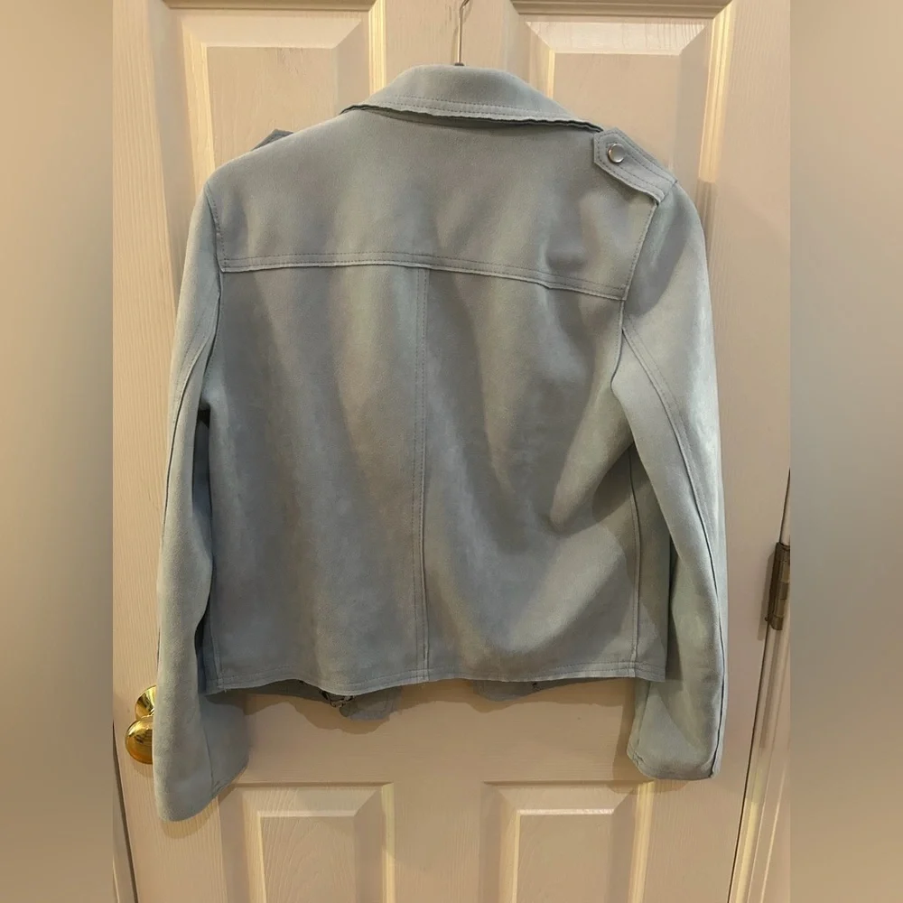 philosophy Blue Women's Faux Leather Jacket - Picture 10 of 10